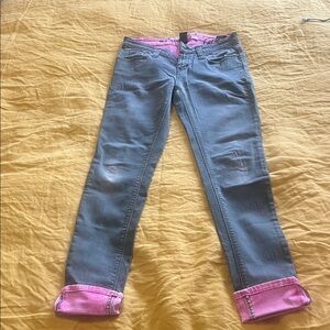 One Green Elephant- Grey Jeans with Pink Accents